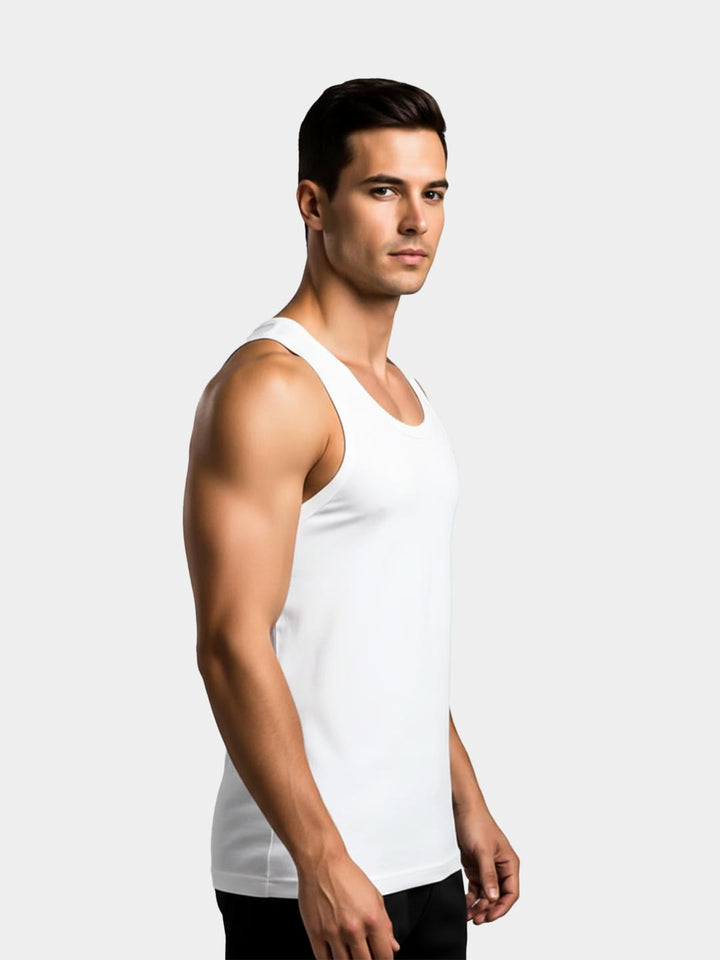 coold vest round neck for men white-essa garments
