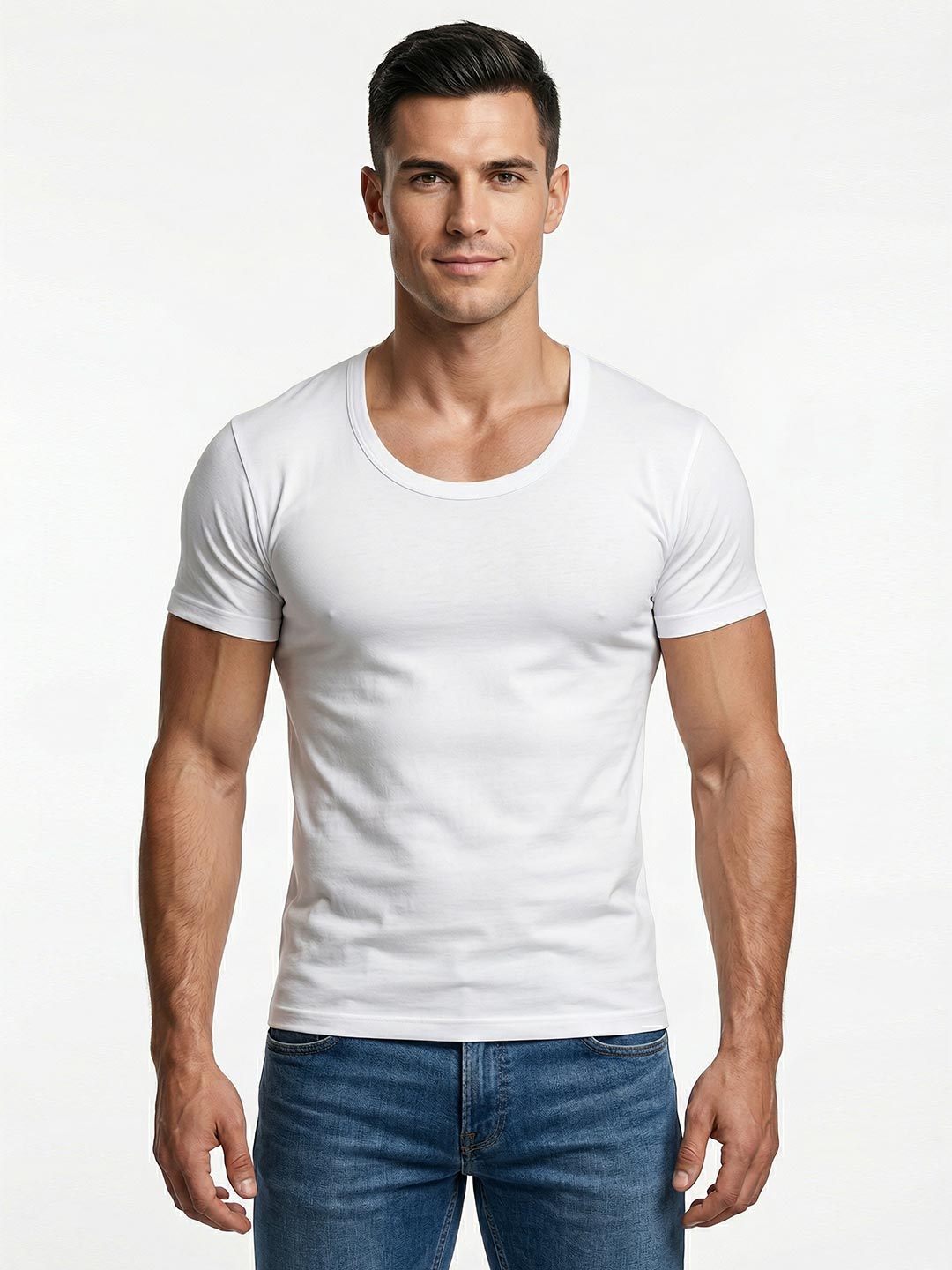 Essa Coold cotton White Vest With Sleeve
