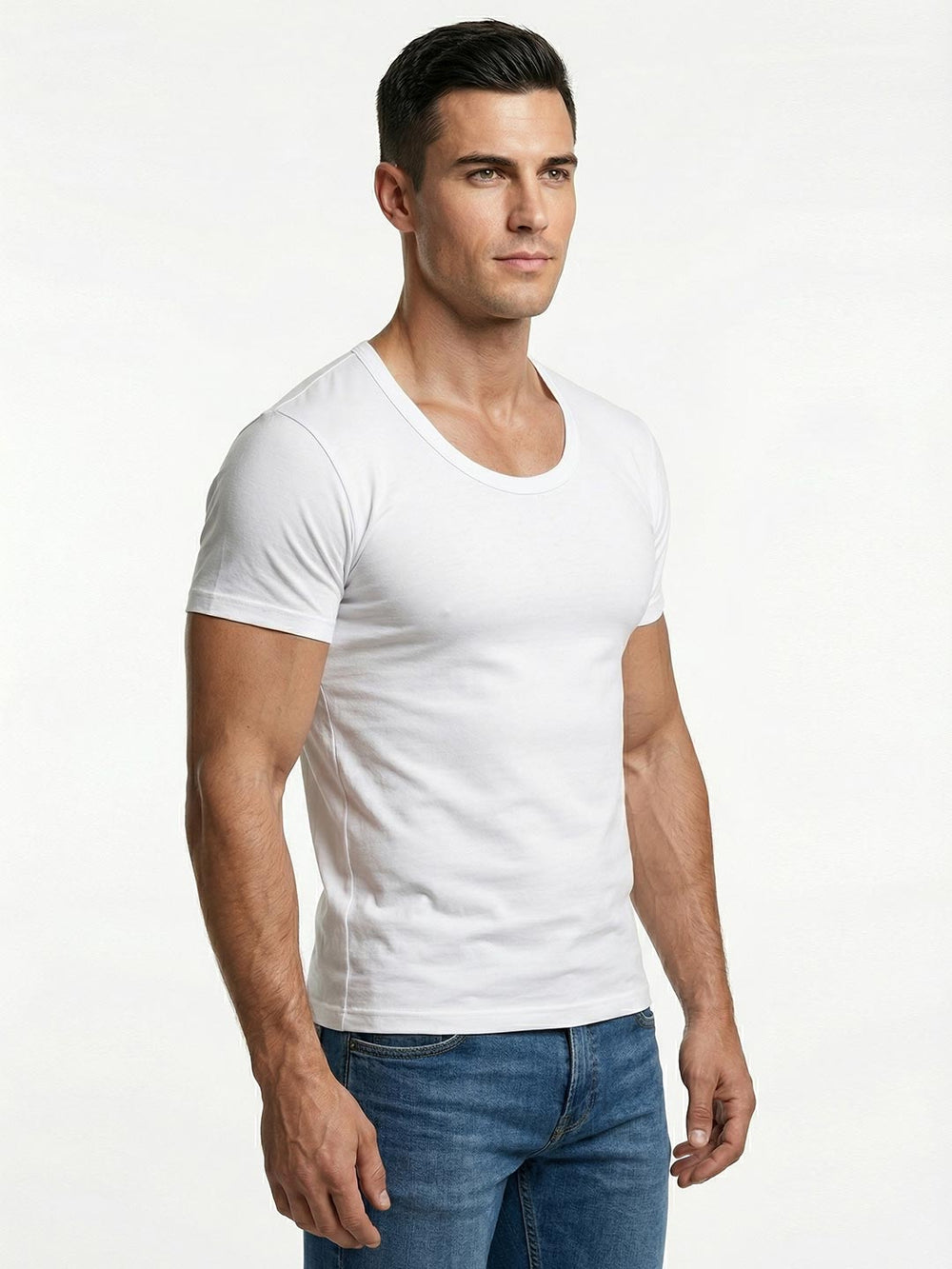 Essa Coold cotton White Vest With Sleeve