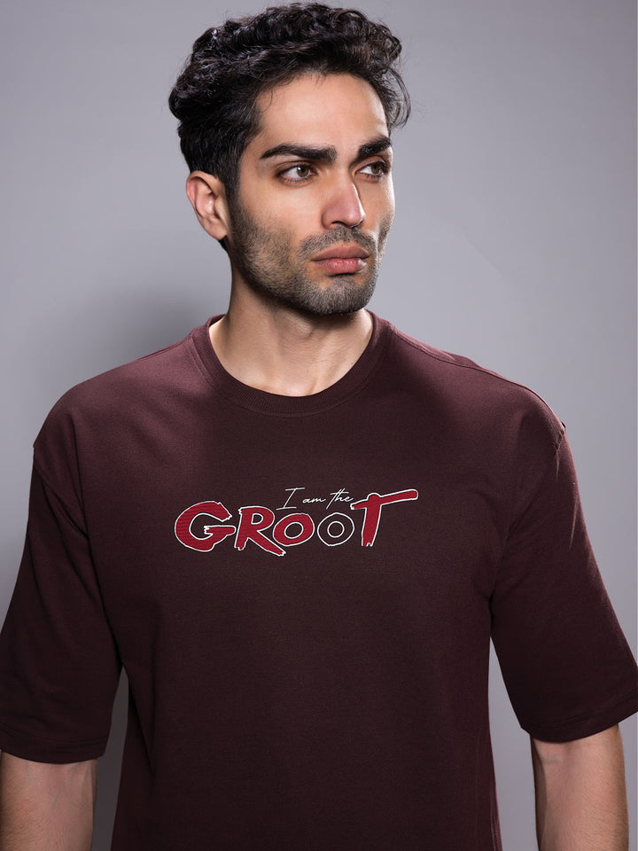 marvel avengers printed down shoulder t-shirt for men color maroon