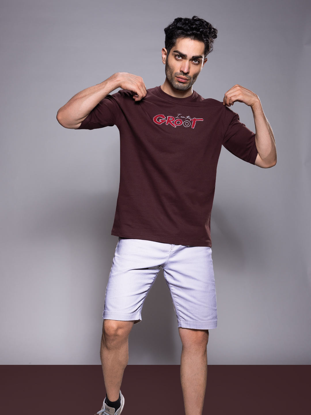 marvel avengers printed down shoulder t-shirt for men color maroon