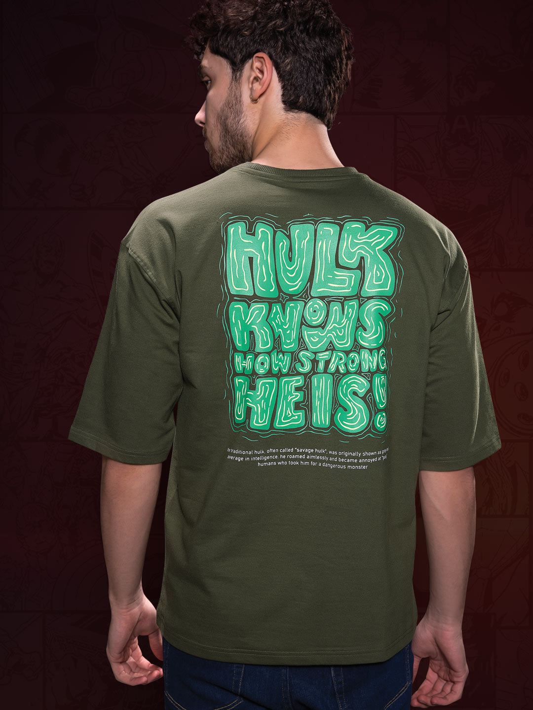 marvel avengers printed down shoulder t-shirt for men color cactus