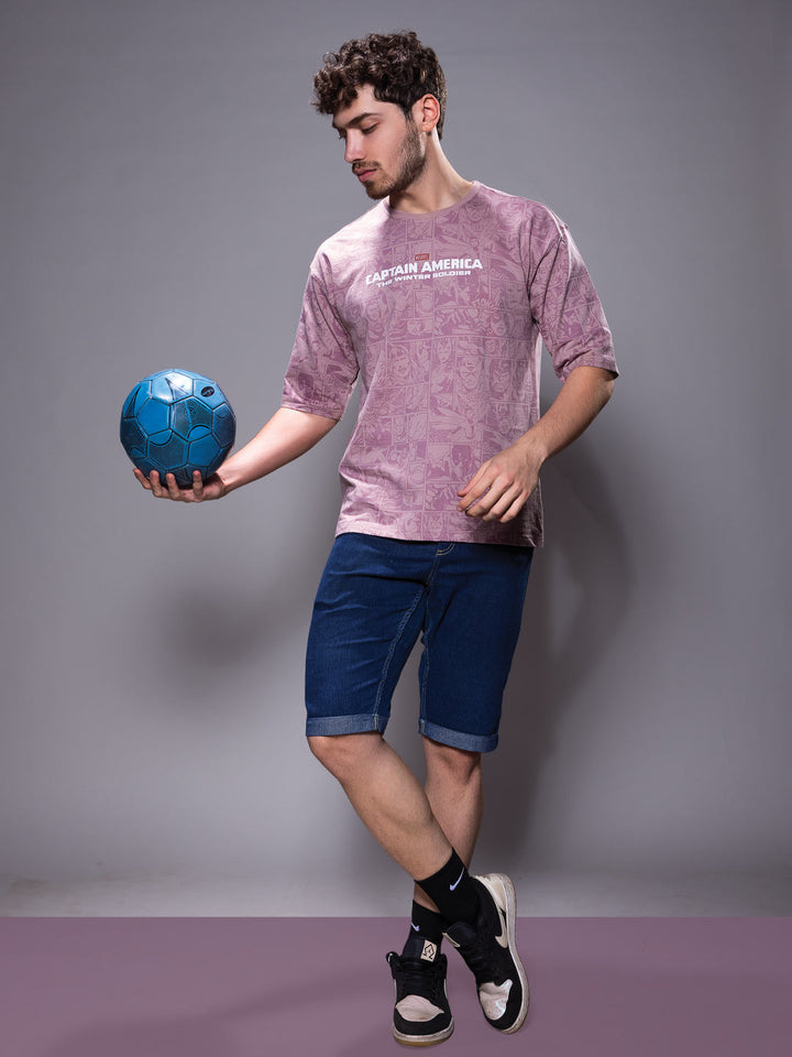 marvel avengers printed down shoulder t-shirt for men color london hue