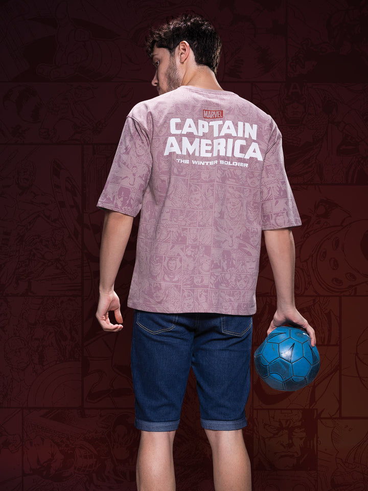 marvel avengers printed down shoulder t-shirt for men color london hue