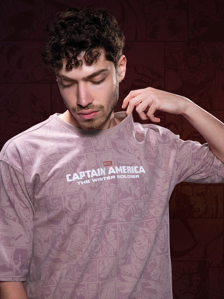 marvel avengers printed down shoulder t-shirt for men color london hue