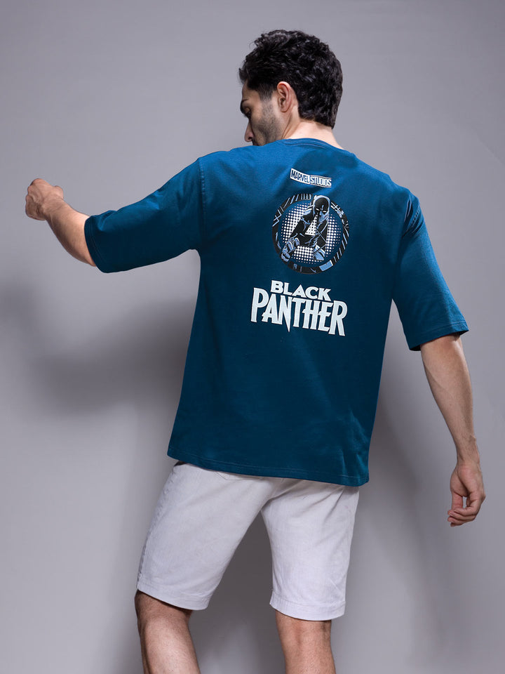 marvel avengers printed down shoulder t-shirt for men color astronaut blue