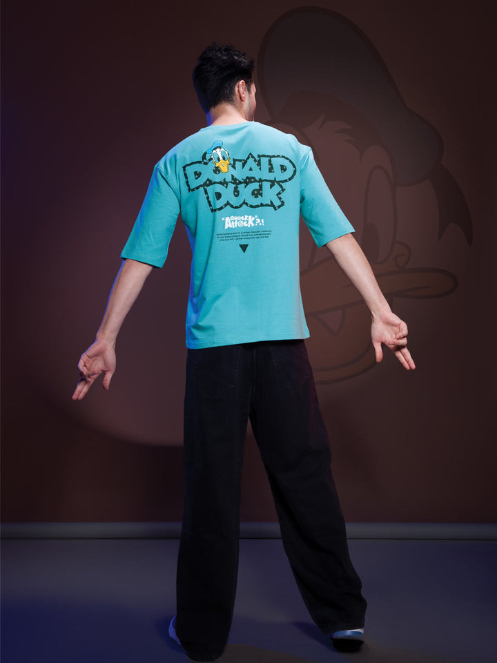 Disney printed down shoulder T-shirt for men color blizzard blue