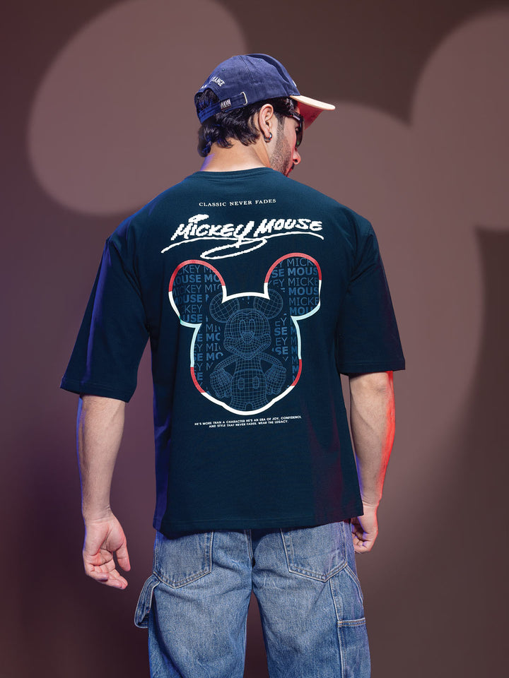 Disney printed down shoulder T-shirt for men color mirage