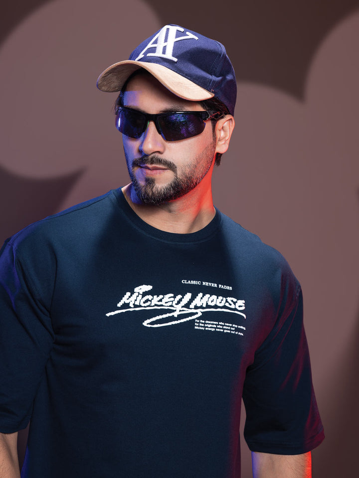 Disney printed down shoulder T-shirt for men color mirage