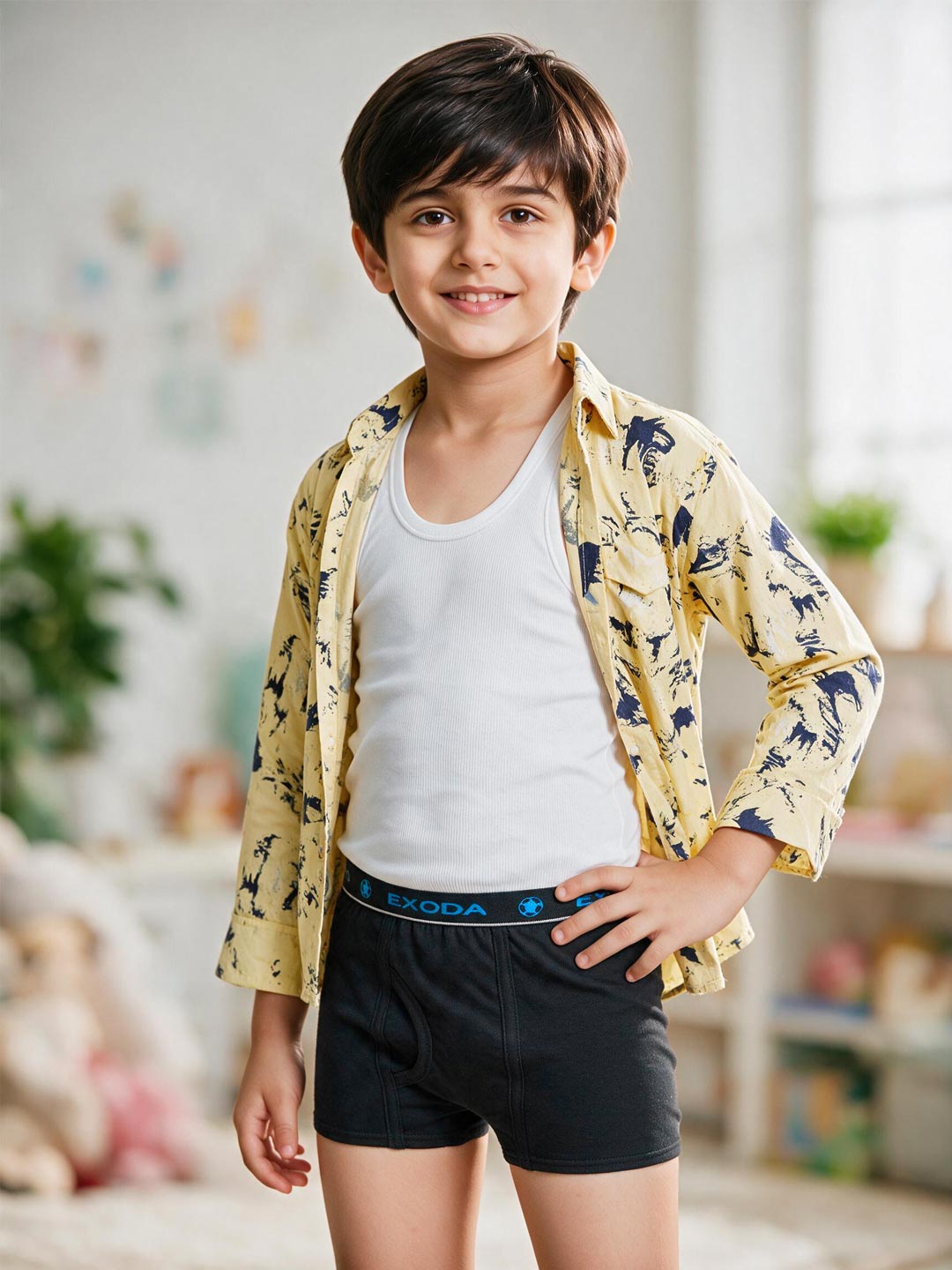 exoda leg elastic trunk for boys blue color-essa garments#color_black