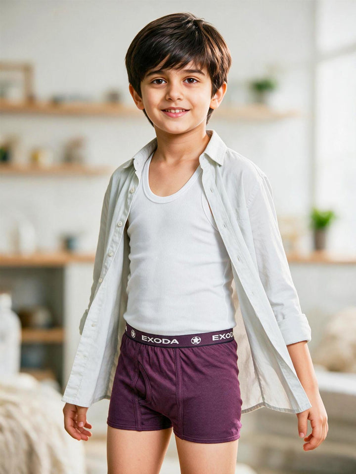 exoda leg elastic trunk for boys blue color-essa garments#color_dark-sienna