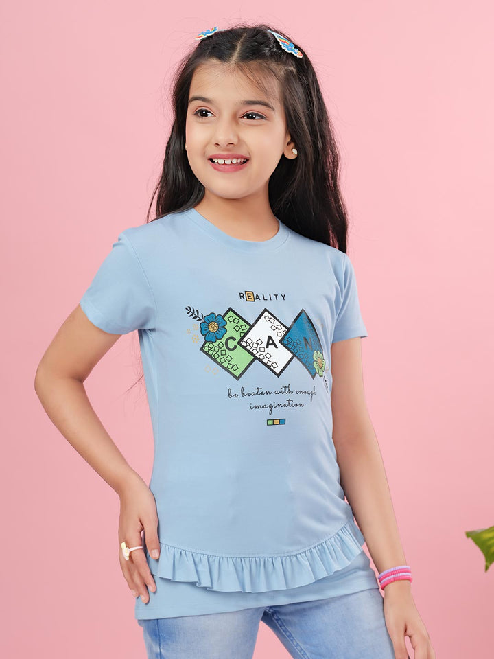 fg 1850 round neck half sleeve t-shirt for girls #color_carolina-blue