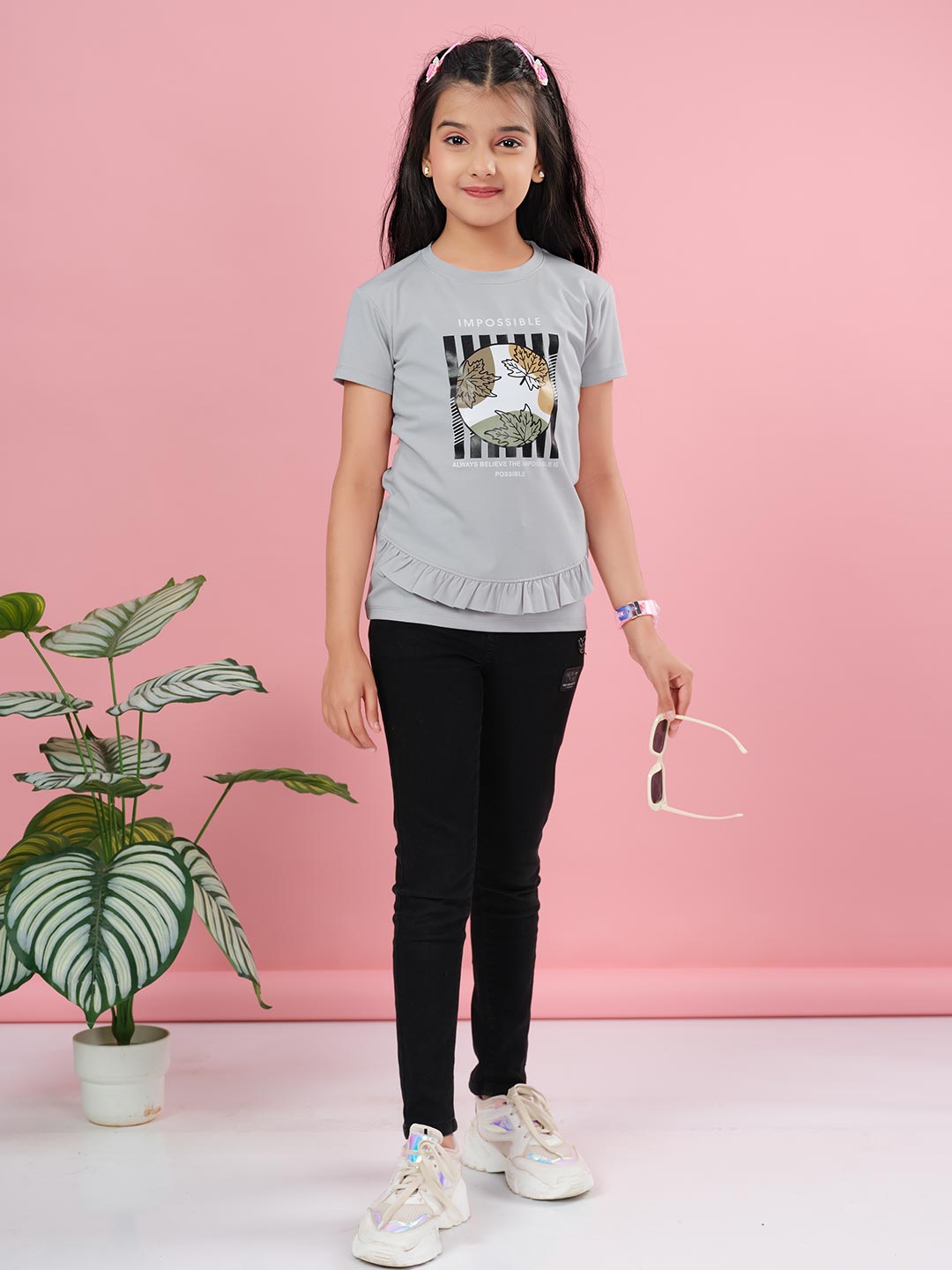 fg 1850 round neck half sleeve t-shirt for girls #color_dusty-grey