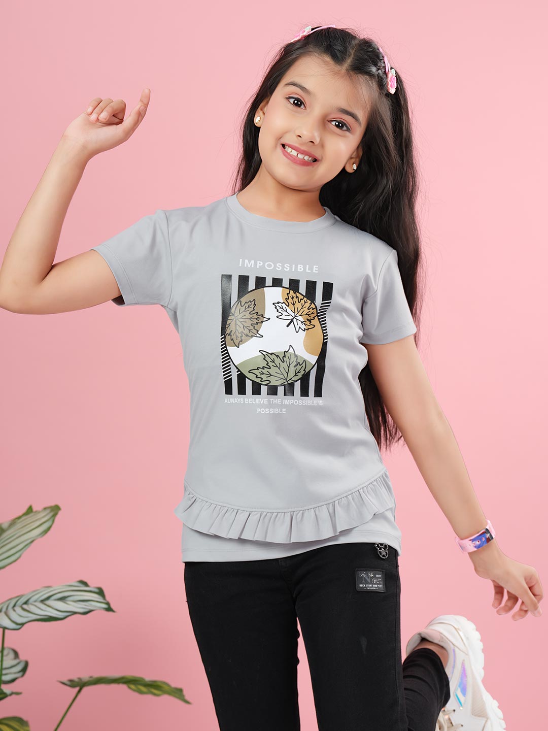 fg 1850 round neck half sleeve t-shirt for girls #color_dusty-grey