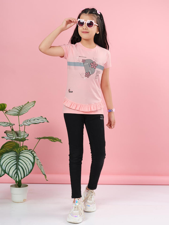 fg 1850 round neck half sleeve t-shirt for girls #color_melon