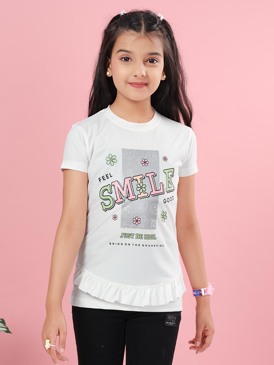 fg 1850 round neck half sleeve t-shirt for girls #color_white