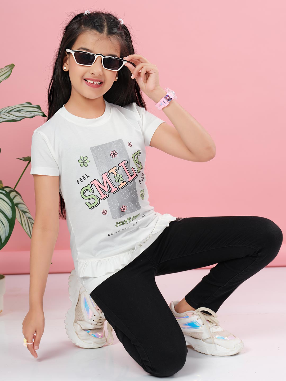 fg 1850 round neck half sleeve t-shirt for girls #color_white