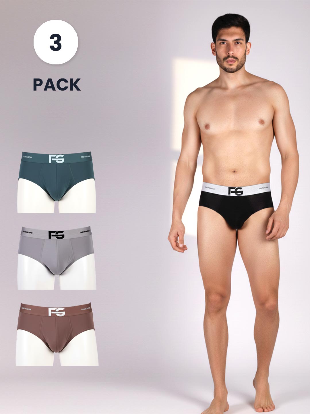 fg 3020 mens plain brief 3 pack combo assorted colors