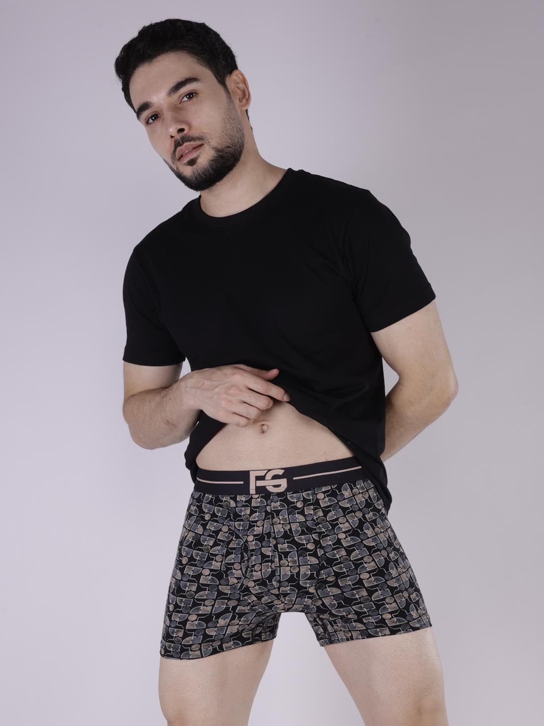 fg-3025 printed trunk for mens #color_bistre