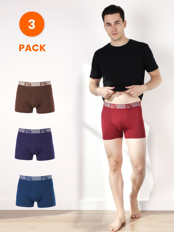 Men TENCEL™ Lycra Micro Modal Trunks-FG 3035 (Pack Of 3)