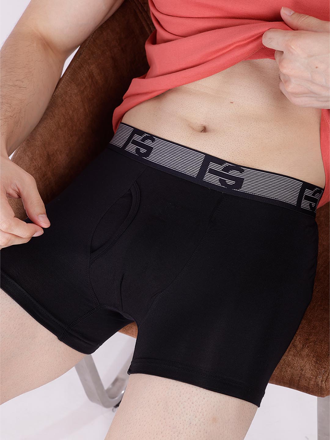 fg 3035 plain mens trunk #color_black