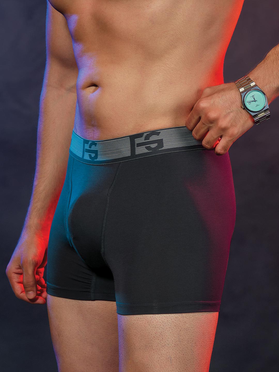fg 3035 plain mens trunk #color_dark-grey