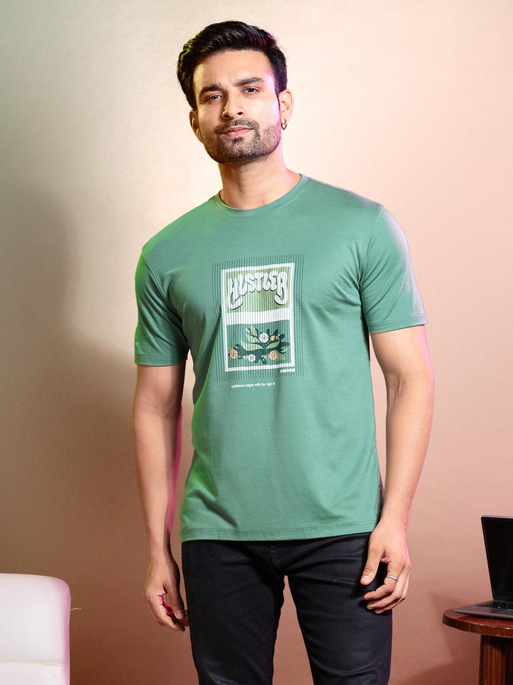 Tencel Lycra Printed Casual T-Shirt