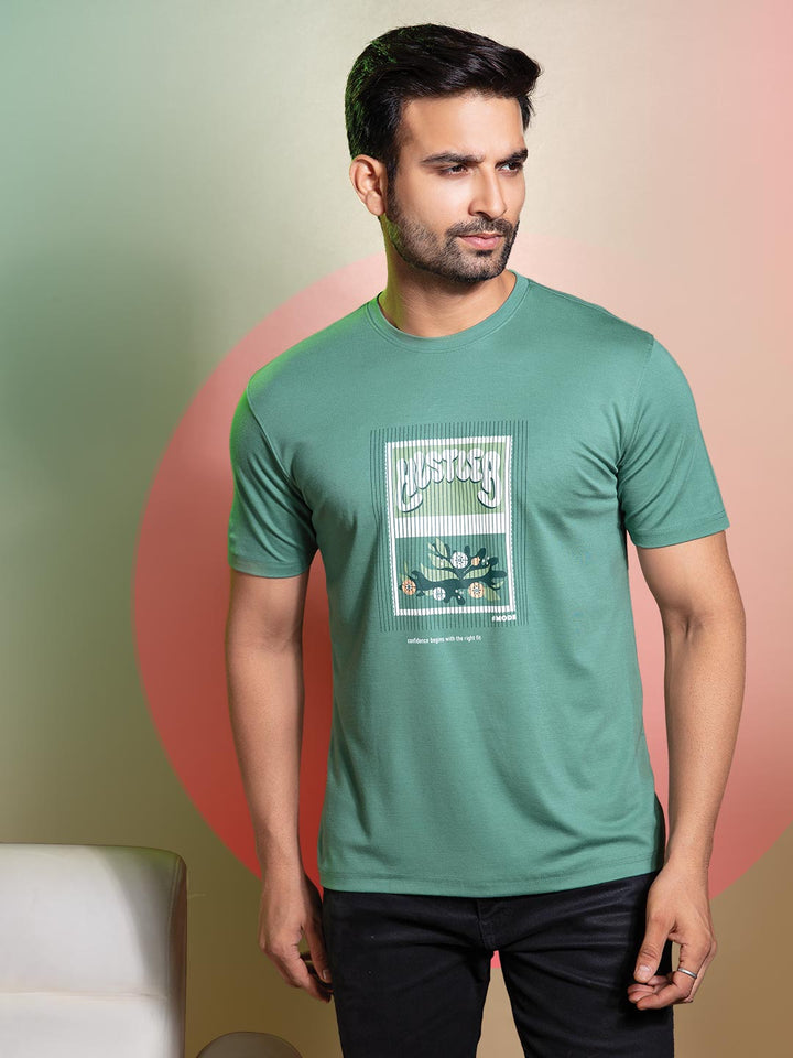 Tencel Lycra Printed Casual T-Shirt