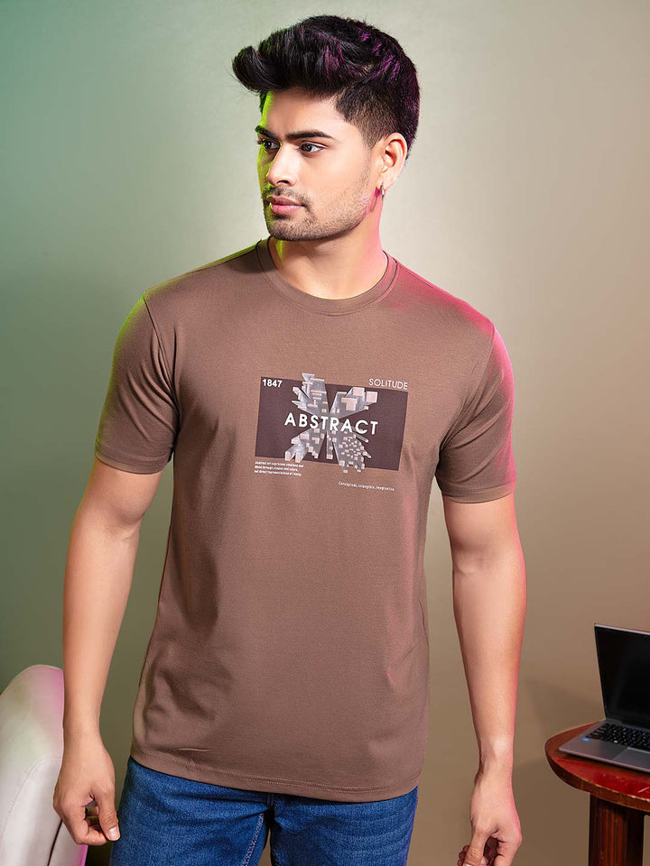 Tencel Lycra Printed Casual T-Shirt