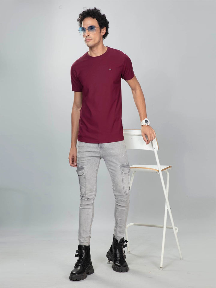 fs-0495 classic t-shirt for men #color_wine-berry