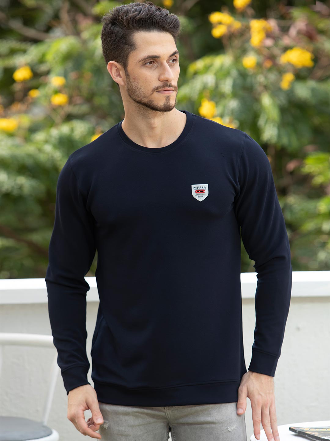 fs-0640 round neck full sleeve t-shirt for mens #color_dark-navy-blue