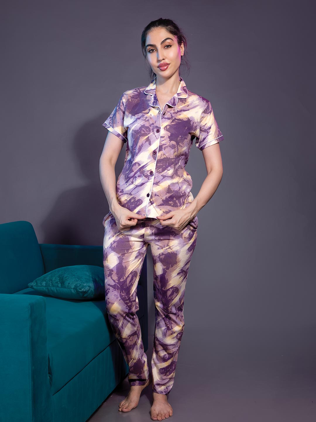 aara full pant set for women with collar