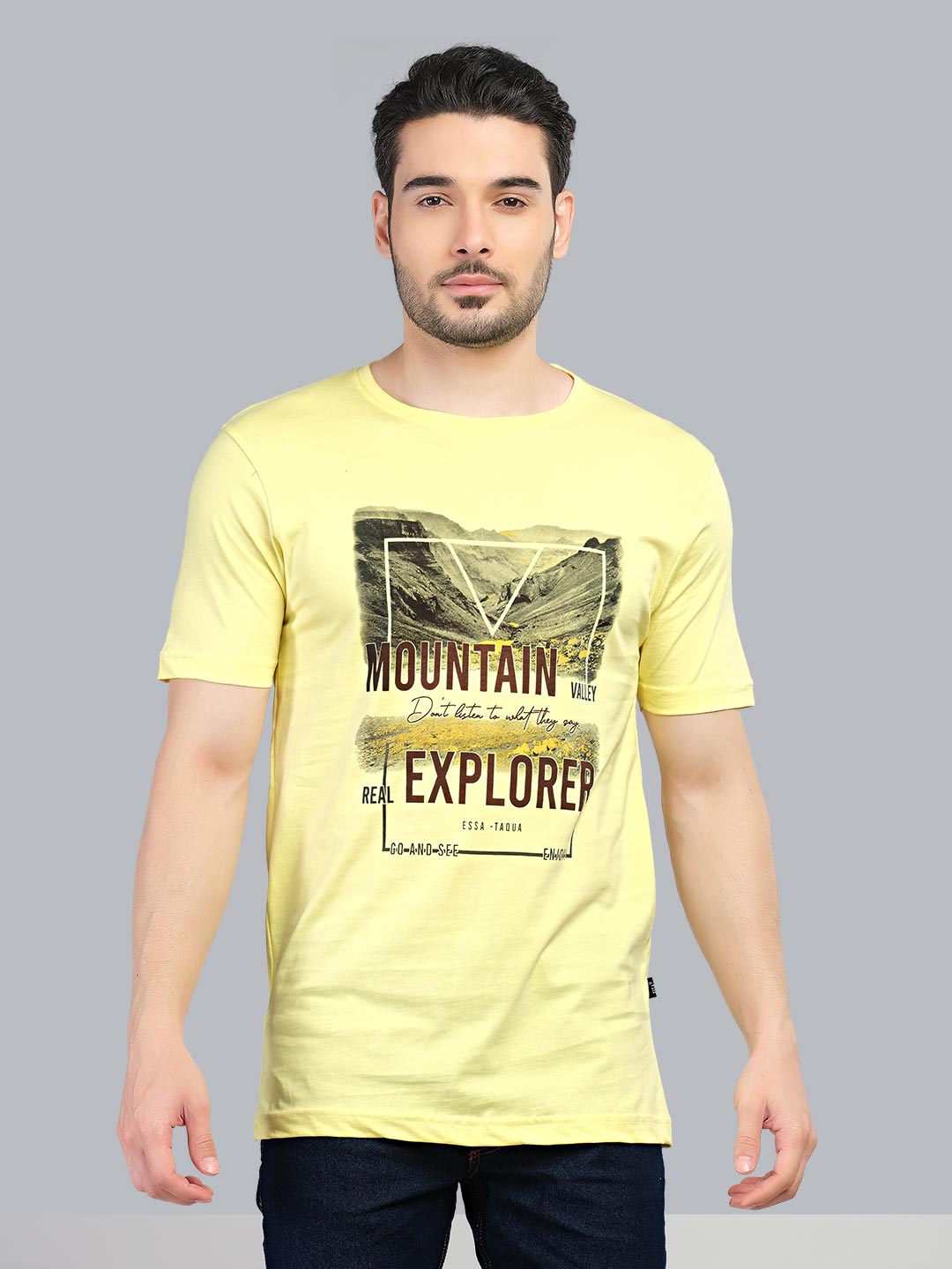 graphix printed t-shirt for men #color_buff