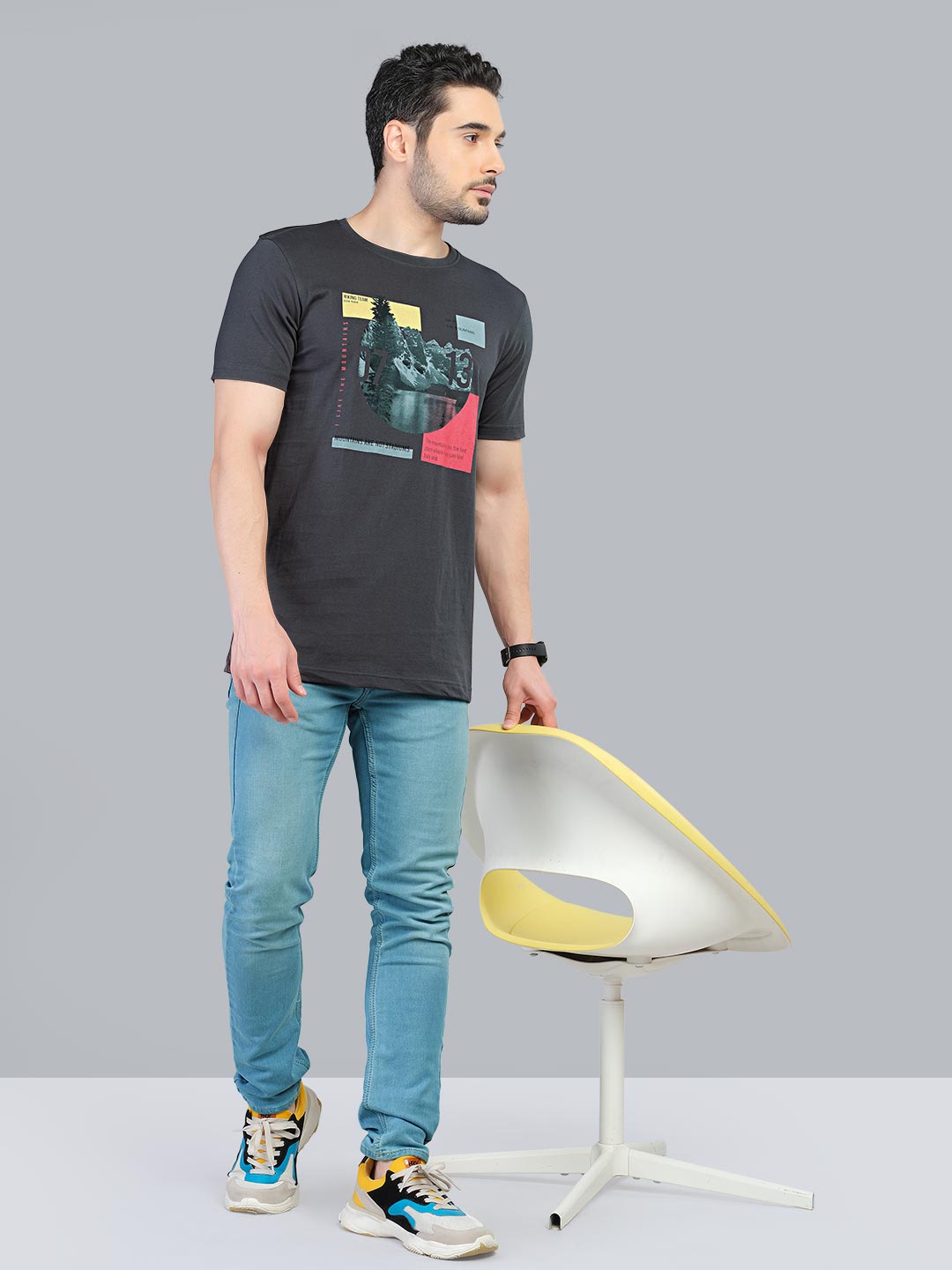 graphix printed t-shirt for men #color_dark-grey