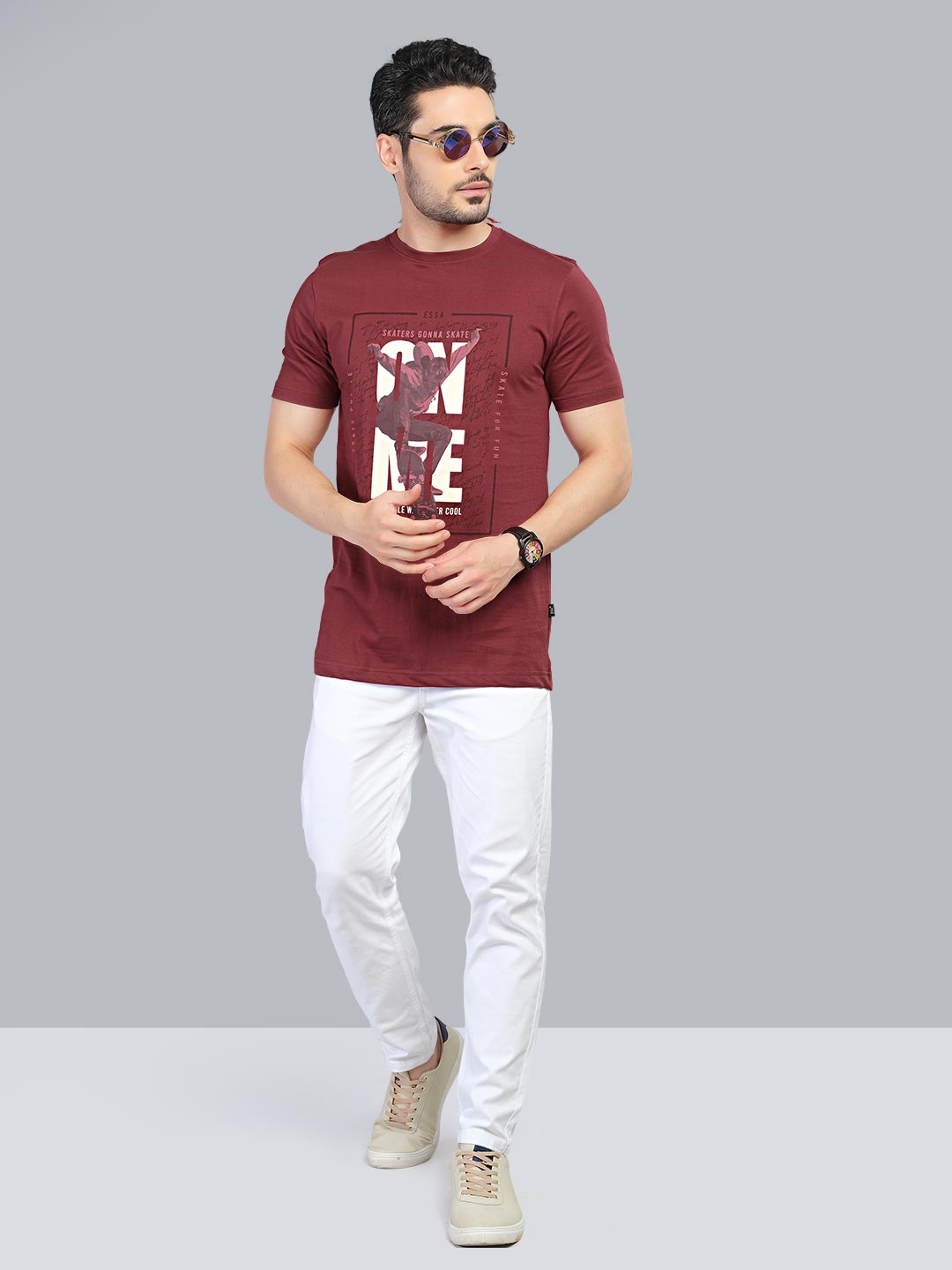 graphix printed t-shirt for men #color_merlot
