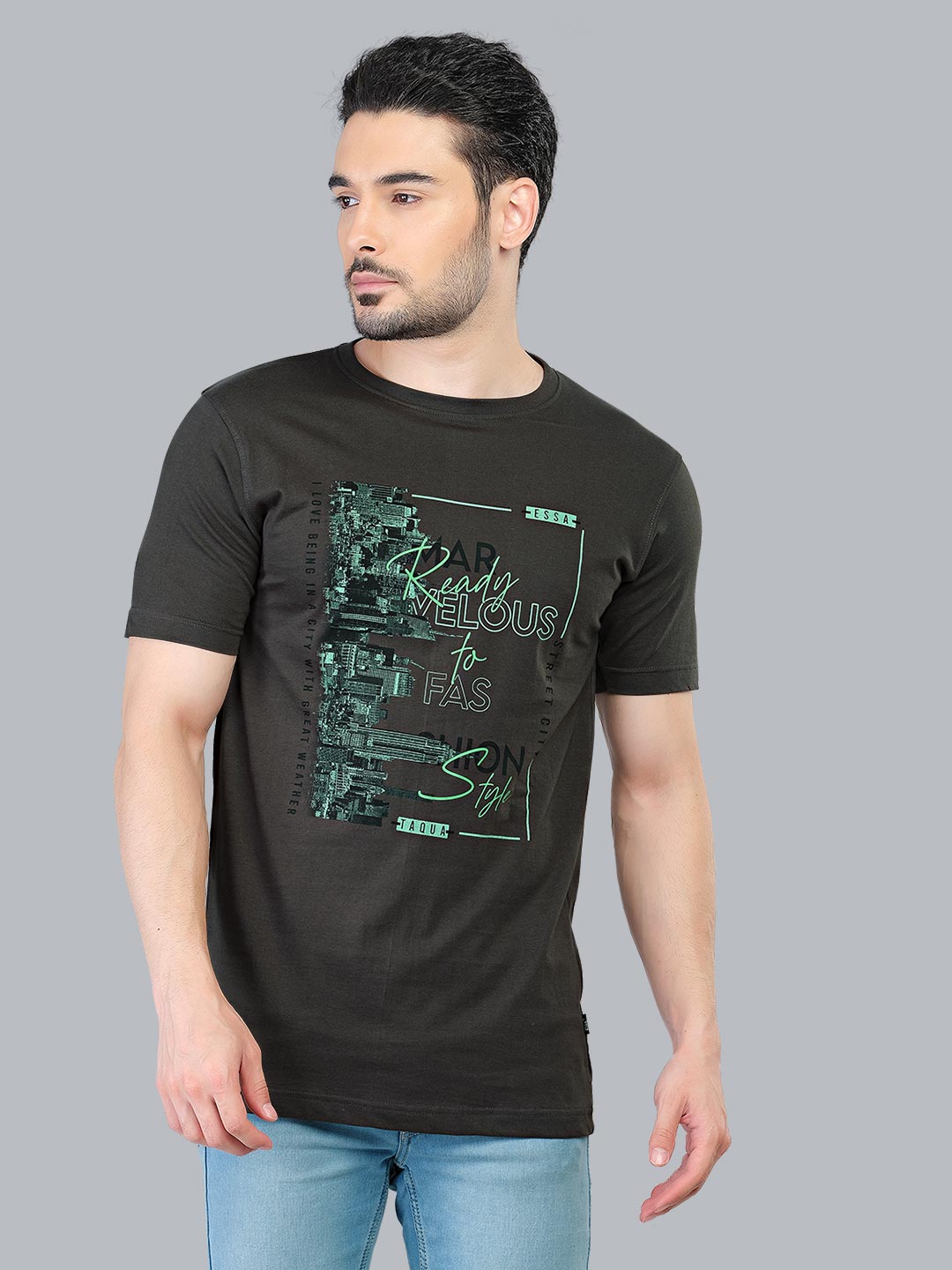 graphix printed t-shirt for men #color_rifle-green