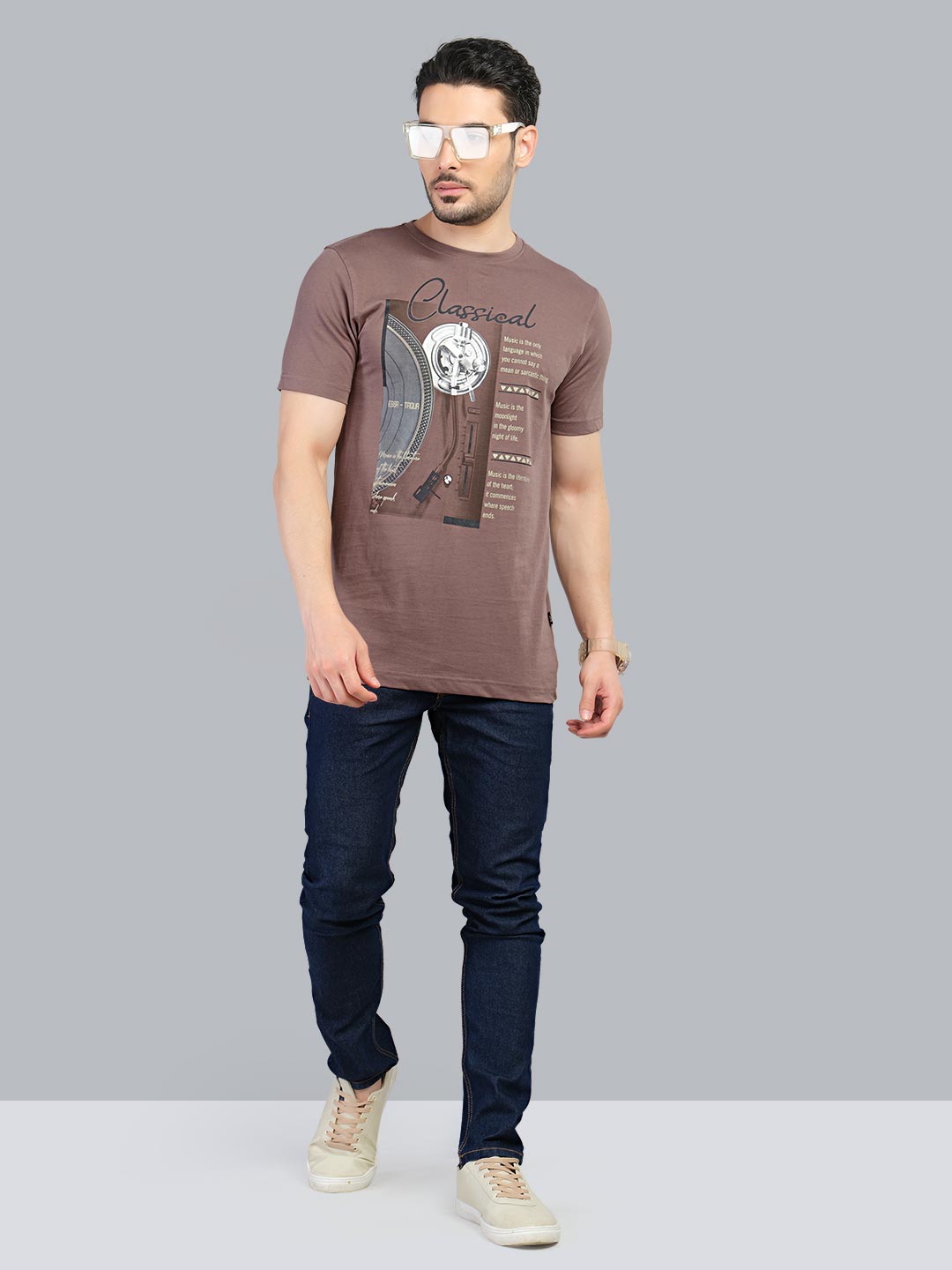 graphix printed t-shirt for men #color_wenge