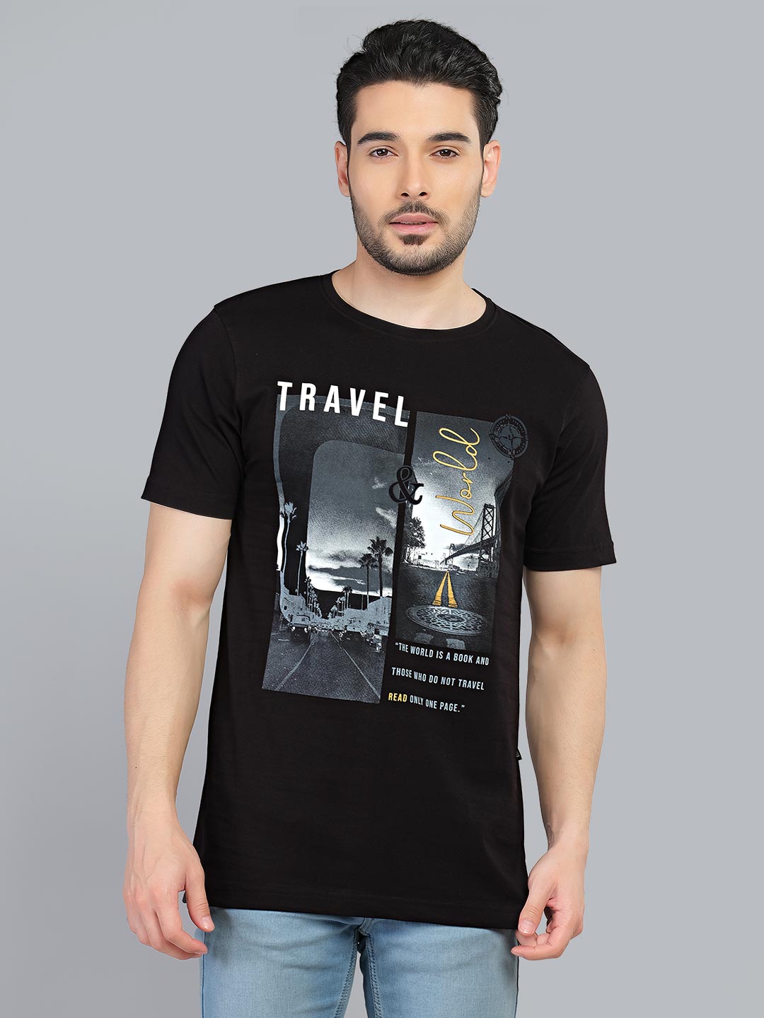 graphix printed t-shirt for men #color_black