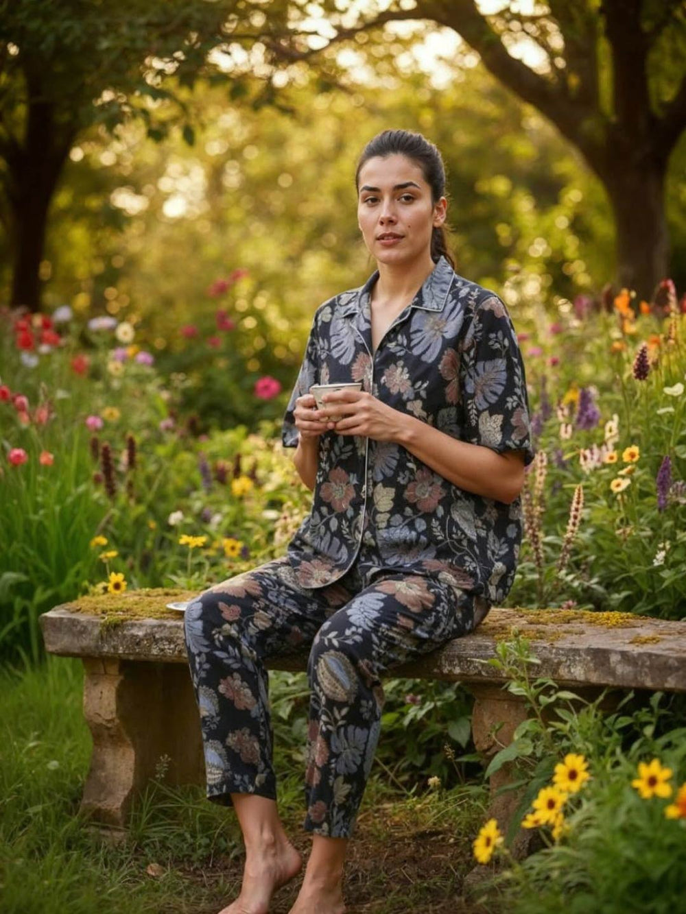 heroica printed loungewear for women#color_black