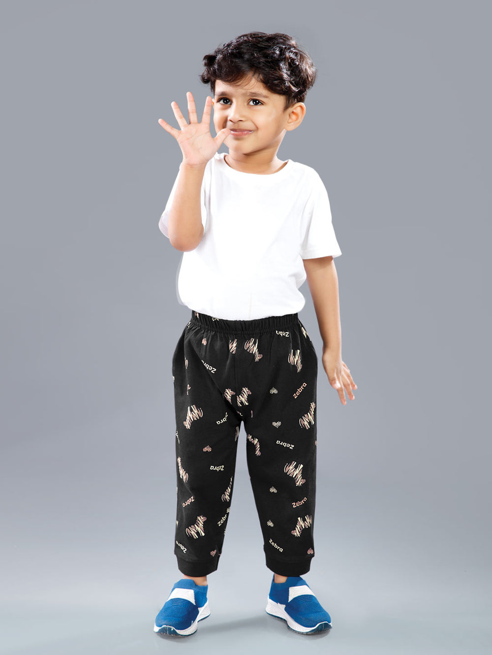 koko printed full pant for boys color black