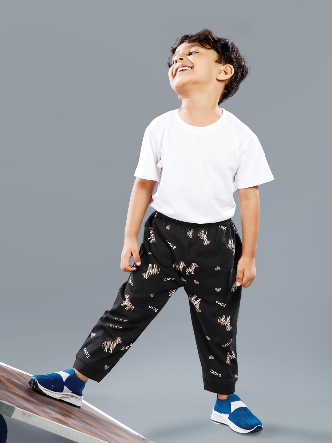 koko printed full pant for boys color black