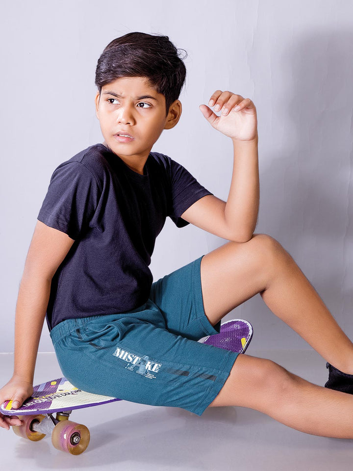 loco plus printed shorts for boys color astronaut blue