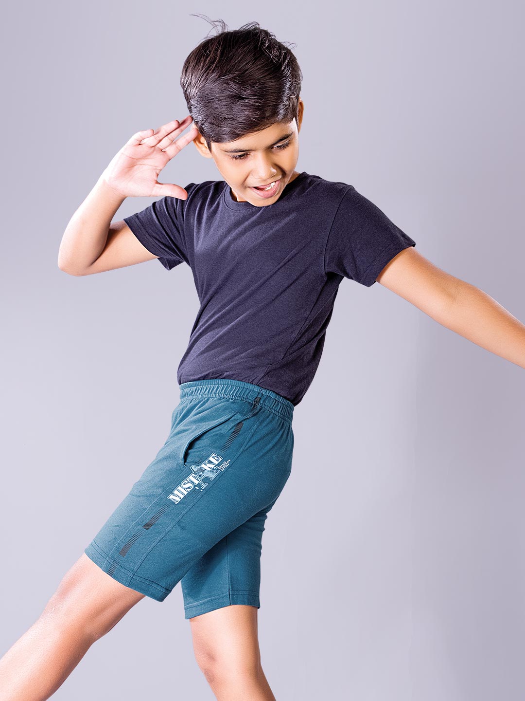 loco plus printed shorts for boys color astronaut blue