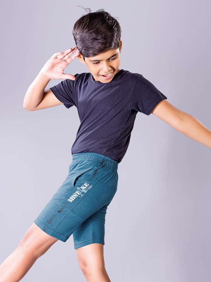 loco plus printed shorts for boys color astronaut blue