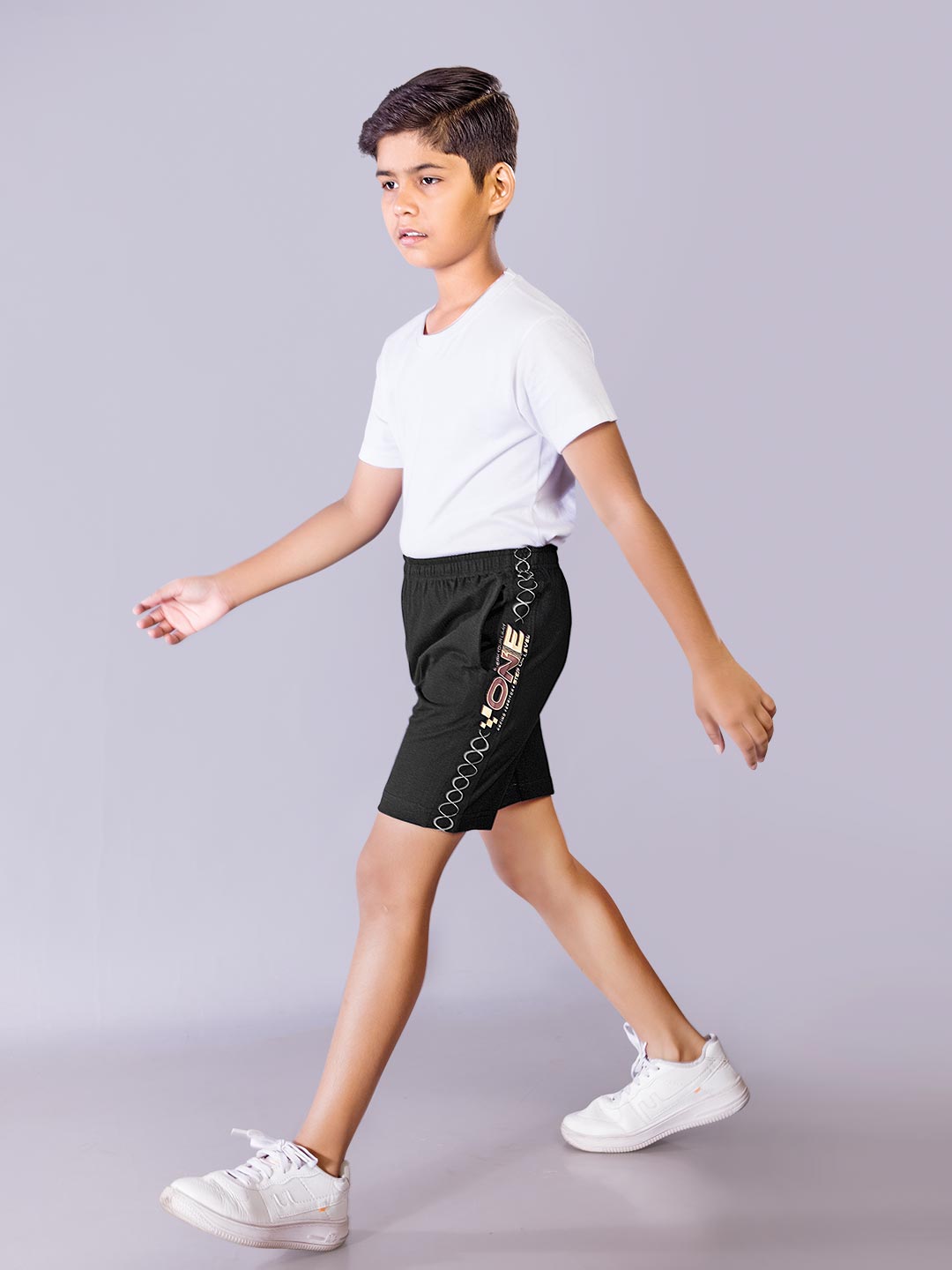 loco plus printed shorts for boys color black