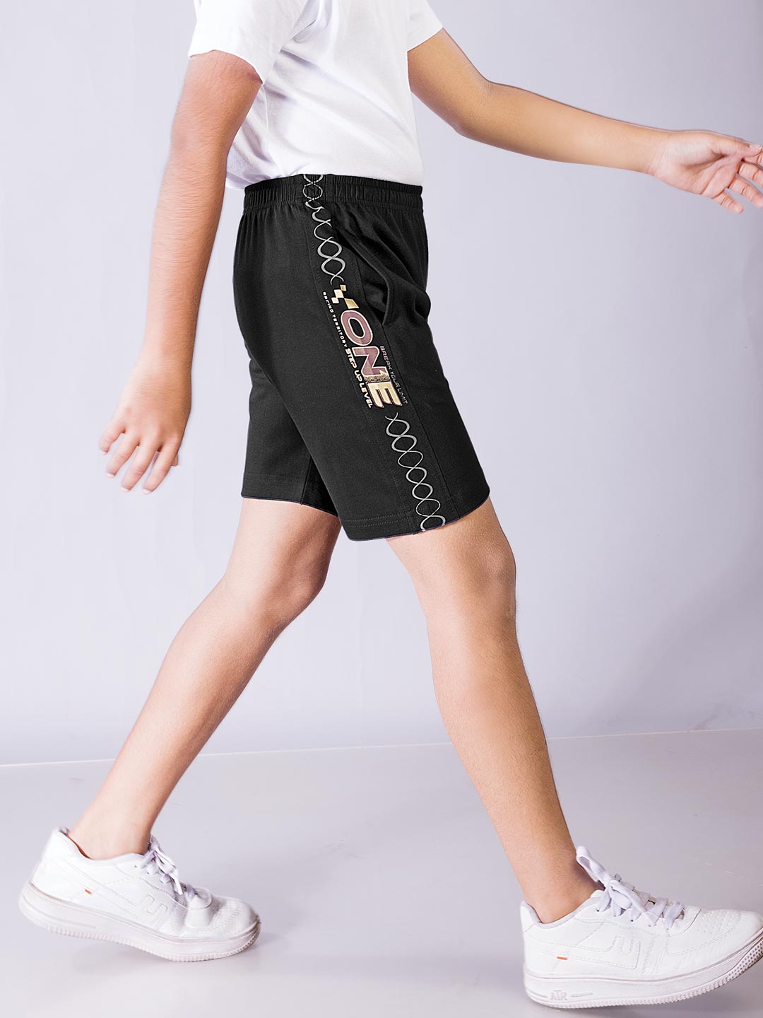loco plus printed shorts for boys color black