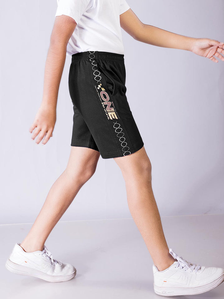 loco plus printed shorts for boys color black