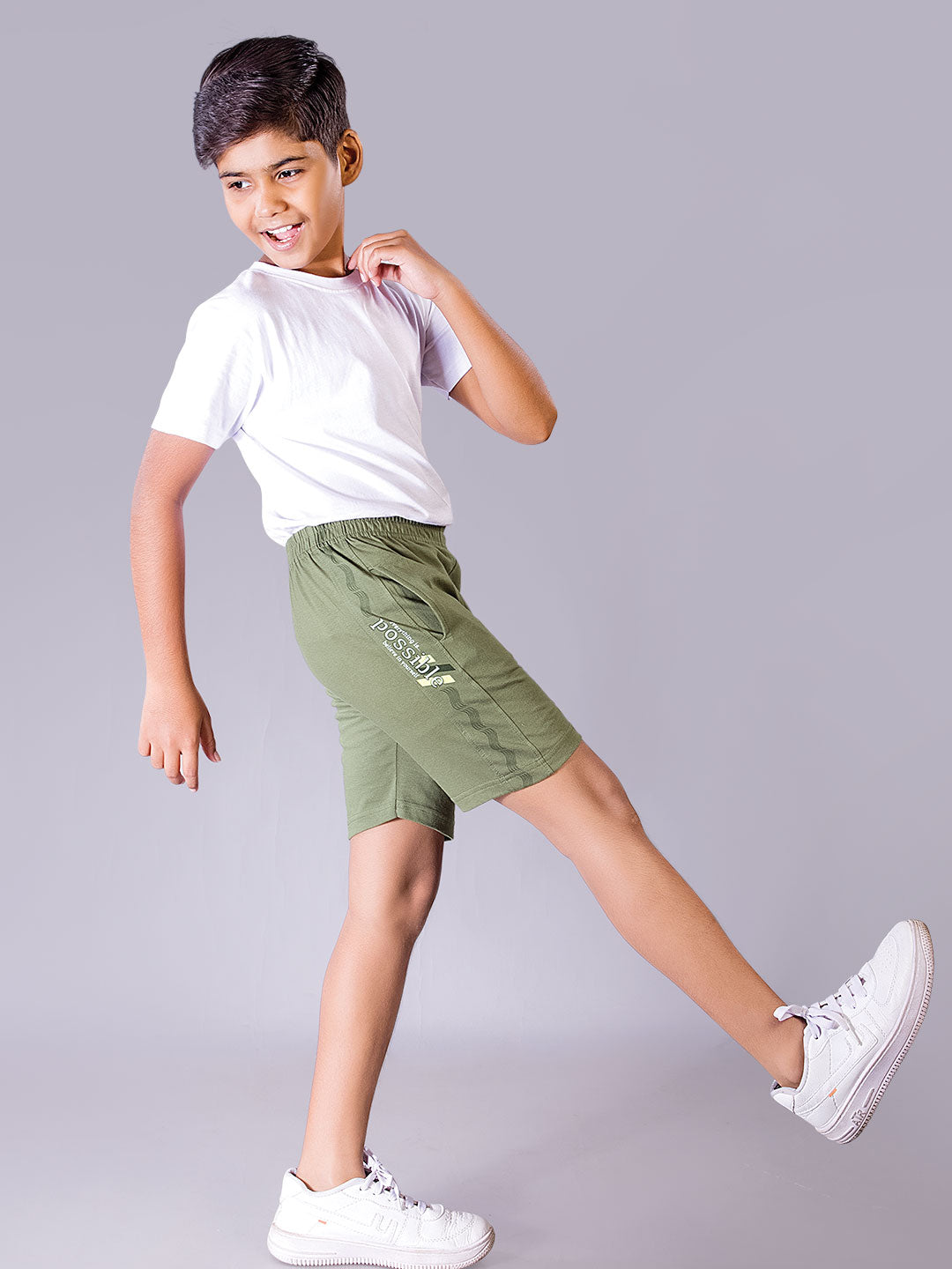 loco plus printed shorts for boys color cactus