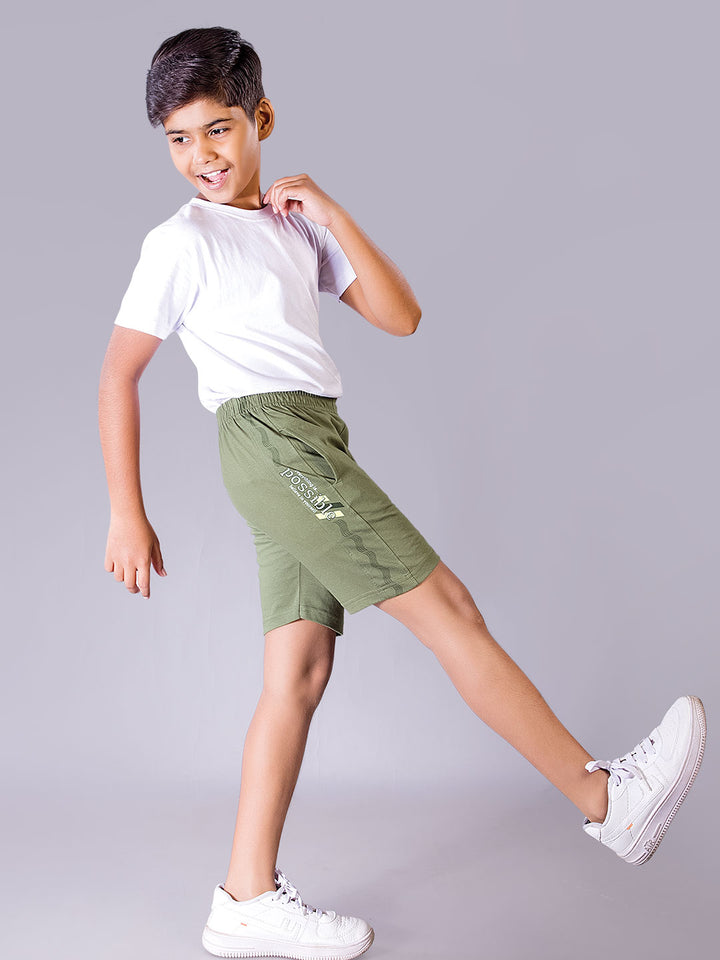 loco plus printed shorts for boys color cactus