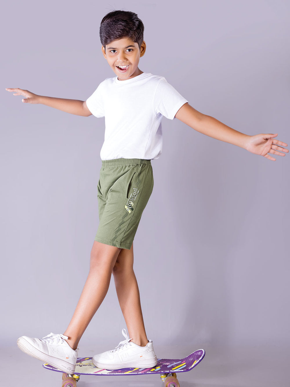 loco plus printed shorts for boys color cactus